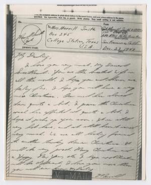Primary view of object titled '[Letter from Captain Merrill Smith to his wife - December 23, 1943]'.