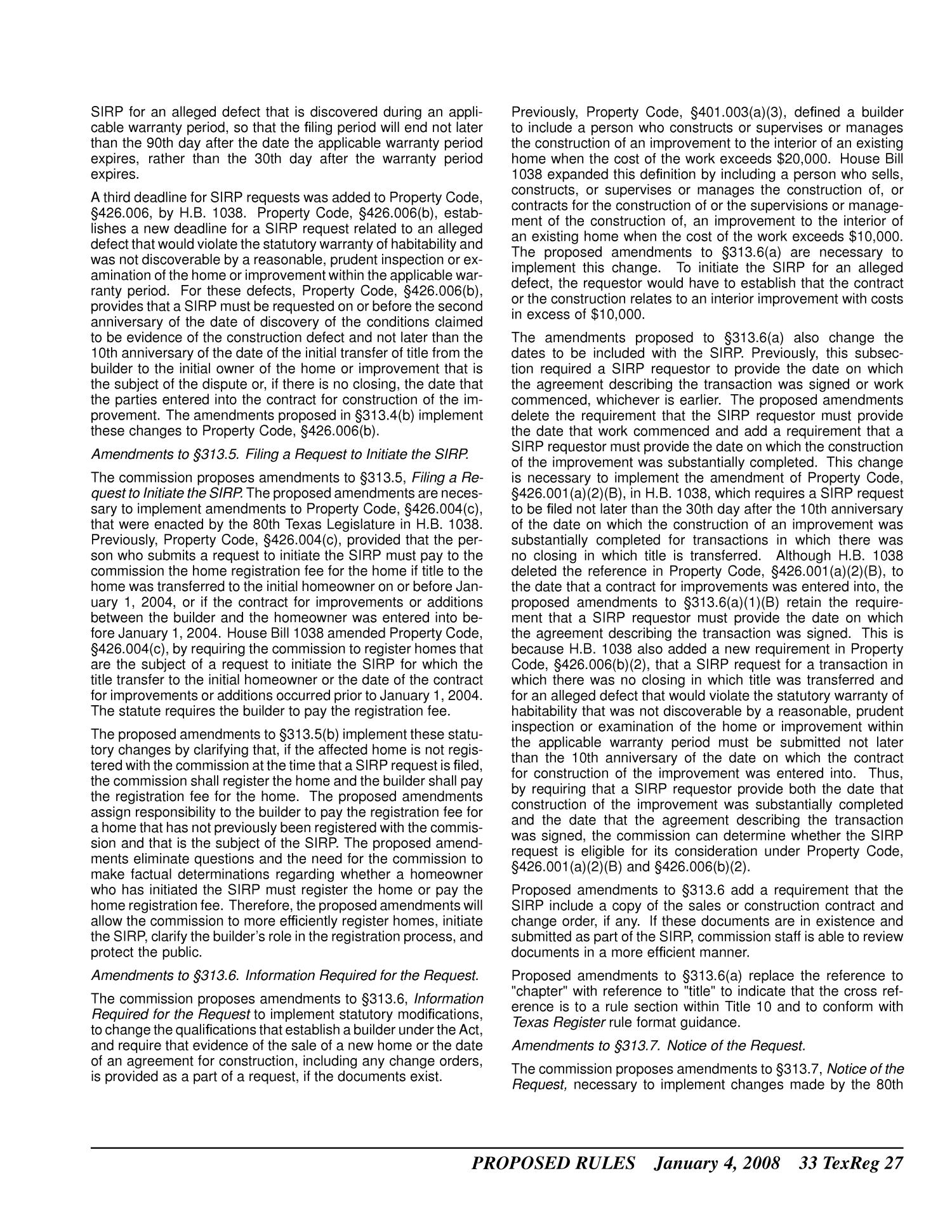 Texas Register, Volume 33, Number 1, Pages 1-358, January 4, 2008
                                                
                                                    27
                                                