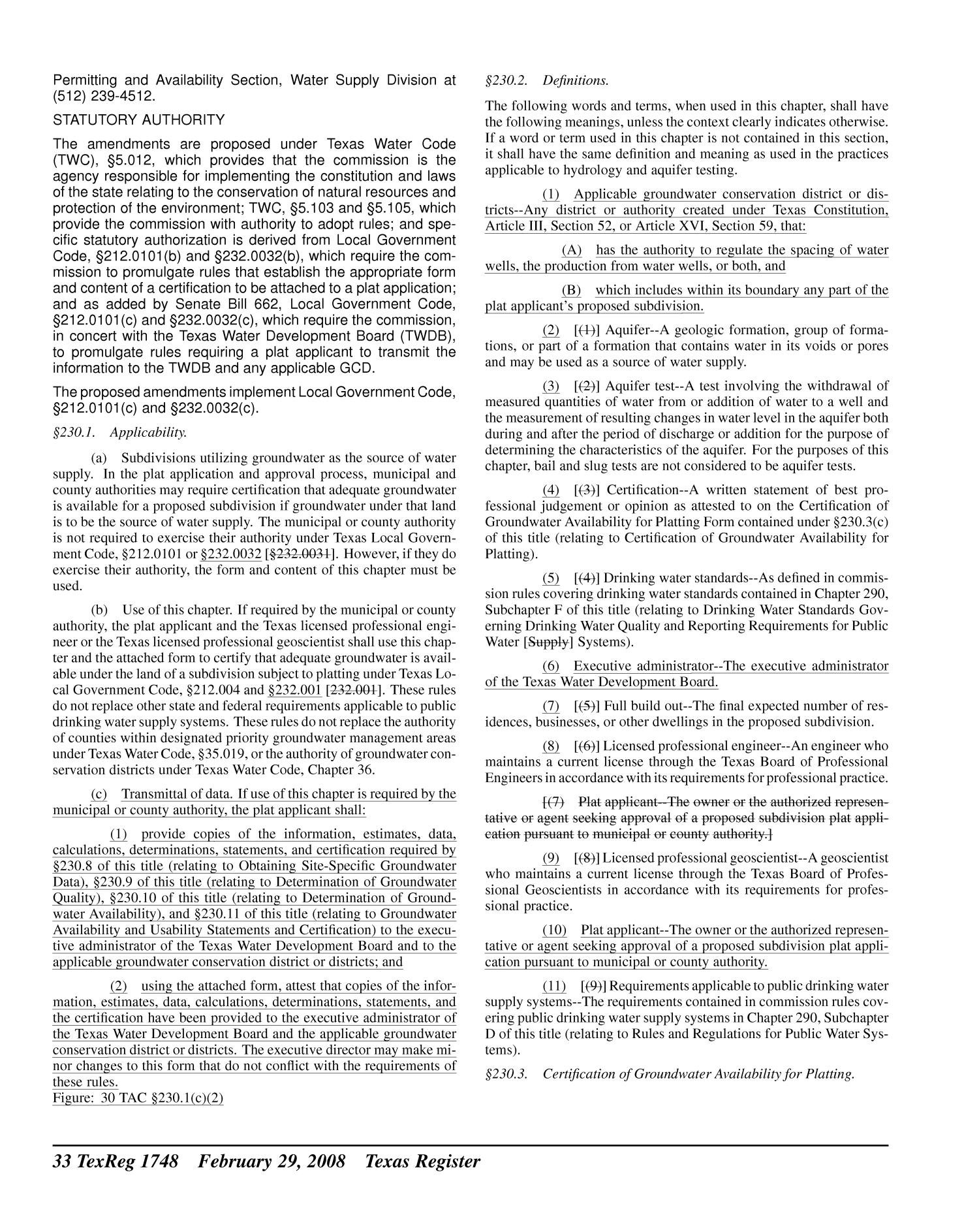 Texas Register, Volume 33, Number 9, Pages 1657-1906, February 29, 2008
                                                
                                                    1748
                                                