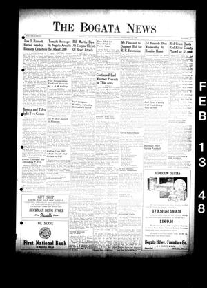 Primary view of object titled 'The Bogata News (Bogata, Tex.), Vol. 37, No. 15, Ed. 1 Friday, February 13, 1948'.