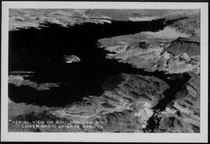 Primary view of object titled '[An "Aerial View of Boulder Dam" and "Lake Mead"]'.