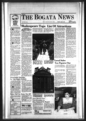 Primary view of object titled 'The Bogata News (Bogata, Tex.), Vol. 76, No. 46, Ed. 1 Thursday, August 13, 1987'.