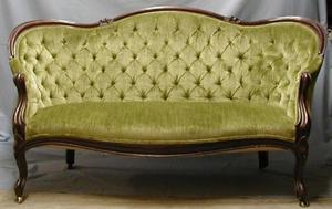 Primary view of object titled '[Victorian sofa with mahogany frame]'.