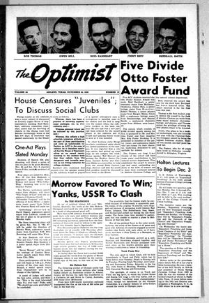 Primary view of object titled 'The Optimist (Abilene, Tex.), Vol. 44, No. 10, Ed. 1, Saturday, November 24, 1956'.