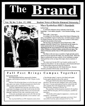 Primary view of object titled 'The Brand (Abilene, Tex.), Vol. 78, No. 7, Ed. 1, Wednesday, October 17, 1990'.