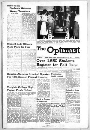 Primary view of object titled 'The Optimist (Abilene, Tex.), Vol. 37, No. 1, Ed. 1, Friday, September 16, 1949'.