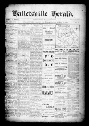 Primary view of object titled 'Halletsville Herald. (Hallettsville, Tex.), Vol. 17, No. 25, Ed. 1 Friday, March 16, 1888'.