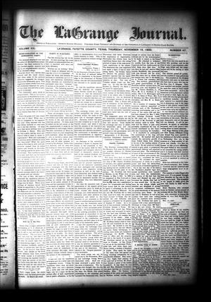 Primary view of object titled 'The La Grange Journal. (La Grange, Tex.), Vol. 21, No. 47, Ed. 1 Thursday, November 15, 1900'.