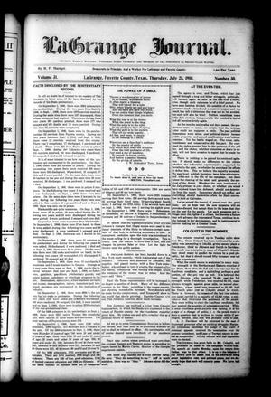 Primary view of object titled 'La Grange Journal. (La Grange, Tex.), Vol. 31, No. 30, Ed. 1 Thursday, July 28, 1910'.