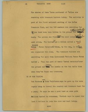 Primary view of object titled '[News Script: Treasure hunt]'.