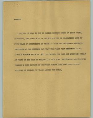Primary view of object titled '[News Script: Kennedy]'.