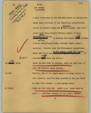 Primary view of object titled '[News Script: Mayor]'.