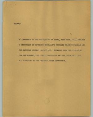 Primary view of object titled '[News Script: Traffic]'.