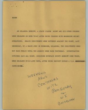 Primary view of object titled '[News Script: Booze]'.