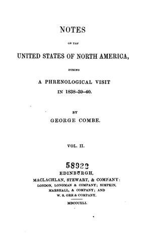 Primary view of object titled 'Notes of the United States of North America, during a phrenological visit in 1898-39-40: Volume 2'.