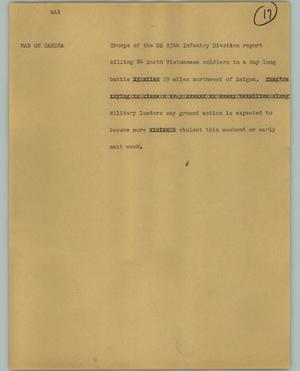Primary view of object titled '[News Script: War]'.