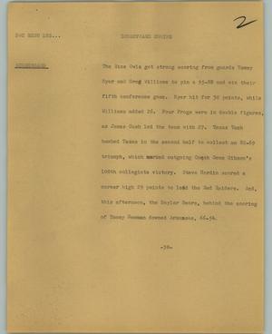 Primary view of object titled '[News Script: Scoreboard coming]'.
