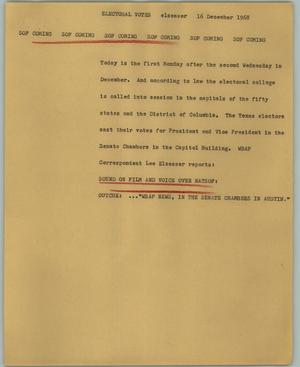 Primary view of object titled '[News Script: Electoral votes]'.