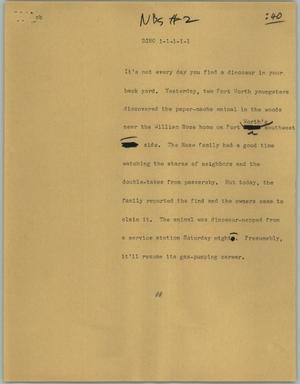 Primary view of object titled '[News Script: Dino]'.