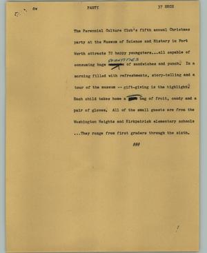 Primary view of object titled '[News Script: Party]'.