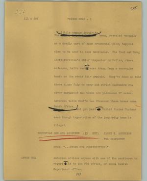 Primary view of object titled '[News Script: Poison bean]'.