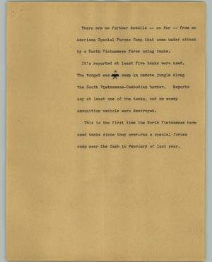 Primary view of object titled '[News Script: Vietnamese tanks]'.