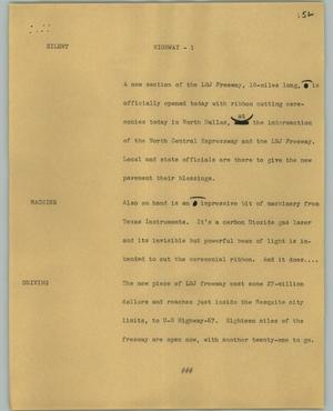 Primary view of object titled '[News Script: Highway]'.