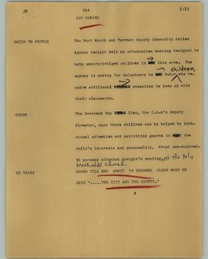 Primary view of object titled '[News Script: CAA]'.