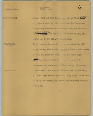 Primary view of object titled '[News Script: Citrus Golf]'.