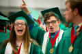 Photograph: [Mayborn Bachelor's Graduates react to camera]