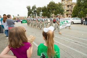 Primary view of object titled '[UNT Army ROTC in Homecoming Parade]'.