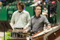 Thumbnail image of item number 1 in: '[Two Men Performing on Percussion at a Commencement Ceremony]'.