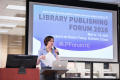 Thumbnail image of item number 1 in: '[Sarah Lippincott at the Library Publishing Forum 2016]'.