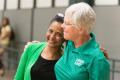 Primary view of [Dorothy Bland and Julie Buchanan at Master's Commencement]