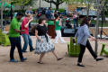 Thumbnail image of item number 1 in: '[Block Party attendees dancing to musicians]'.