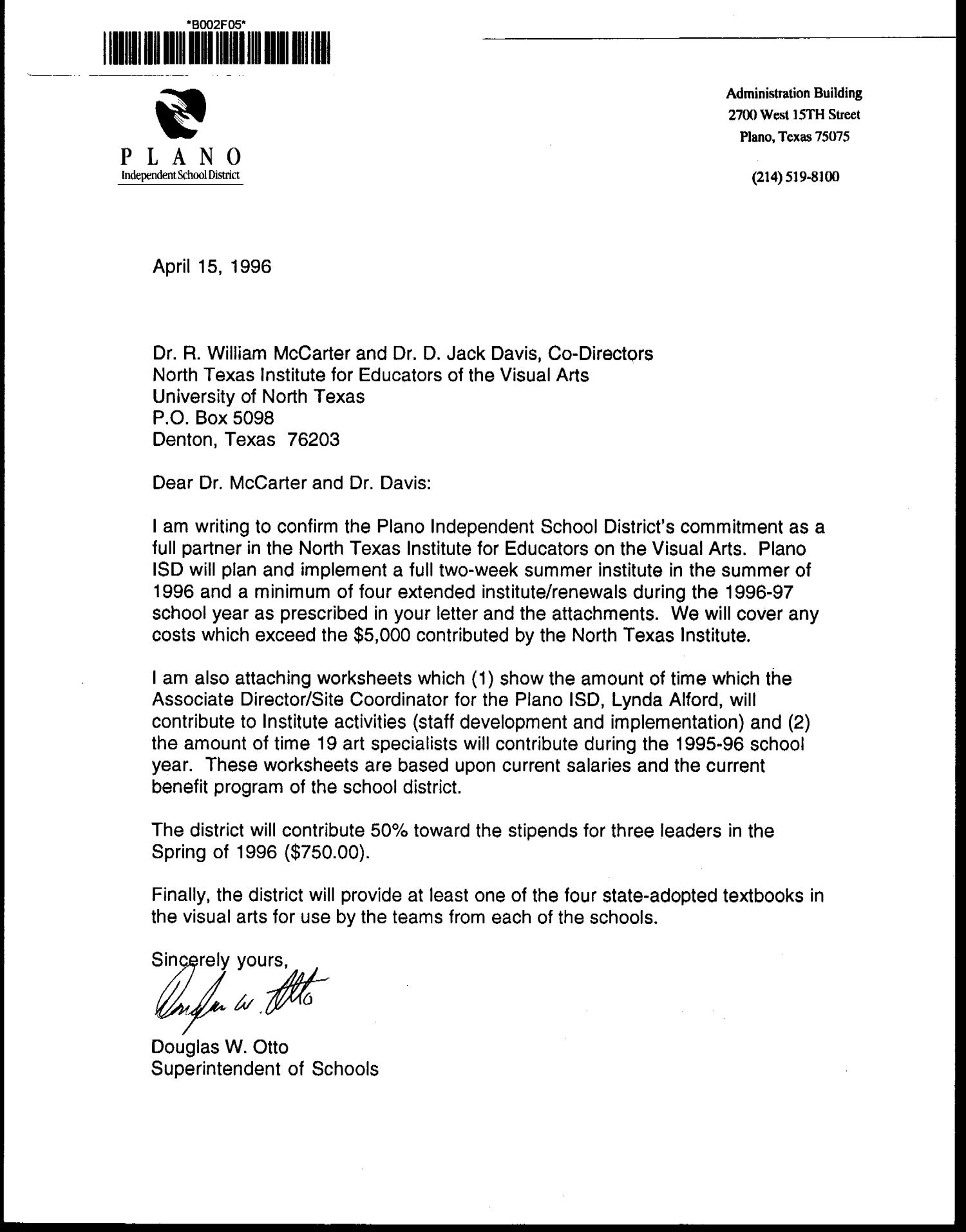 [Letter from Douglas W. Otto to Bill McCarter and Jack Davis, April 15, 1996]
                                                
                                                    [Sequence #]: 1 of 7
                                                