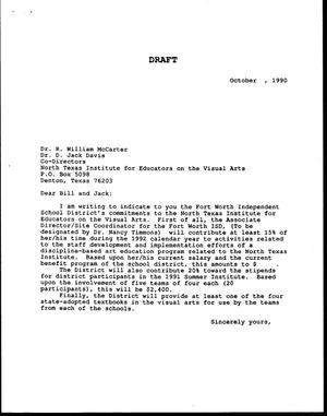 Primary view of object titled '[Letter draft from Fort Worth ISD to Bill McCarter and Jack Davis, October 1990]'.