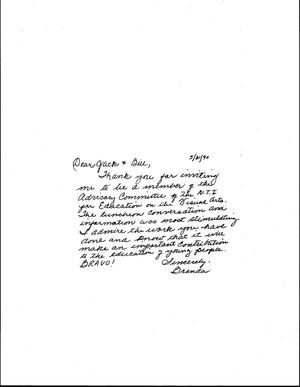 Primary view of object titled '[Letter from Brenda Crawford to Jack Davis and Bill McCarter, May 31, 1990]'.