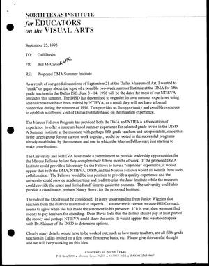 Primary view of object titled '[Letter from Bill McCarter to Gail Davitt, September 25, 1995]'.