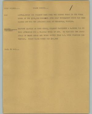 Primary view of object titled '[News Script: Golf scores]'.