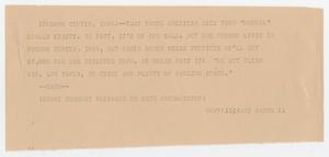 Primary view of object titled '[News Script: Podunk Center]'.