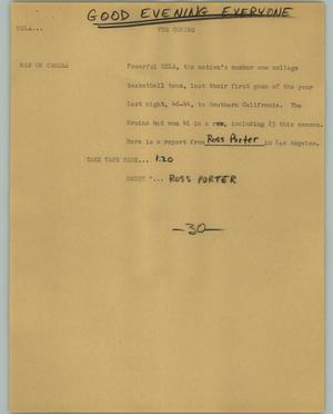 Primary view of object titled '[News Script: UCLA]'.