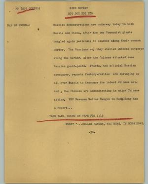 Primary view of object titled '[News Script: Sino Soviet]'.