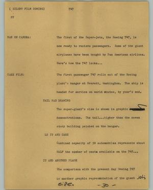 Primary view of object titled '[News Script: 747]'.