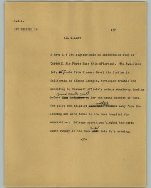 Primary view of object titled '[News Script: Jet Bellies]'.