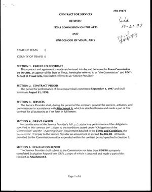Primary view of object titled 'Contract for Services between Texas Commission on the Arts and UNT-School of Visual Arts'.