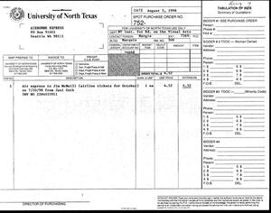Primary view of object titled '[NTIEVA invoice for Airborne Express, August 5, 1998]'.