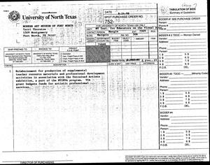 Primary view of object titled '[NTIEVA invoice for the Modern Art Museum of Fort Worth]'.