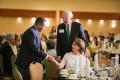 Primary view of [John McCaa greeting UNT Provost Finley Graves and wife Gail Graves]