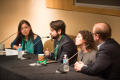 Photograph: [Panelists for "Piñatas, Presidents and Pack Journalism"]